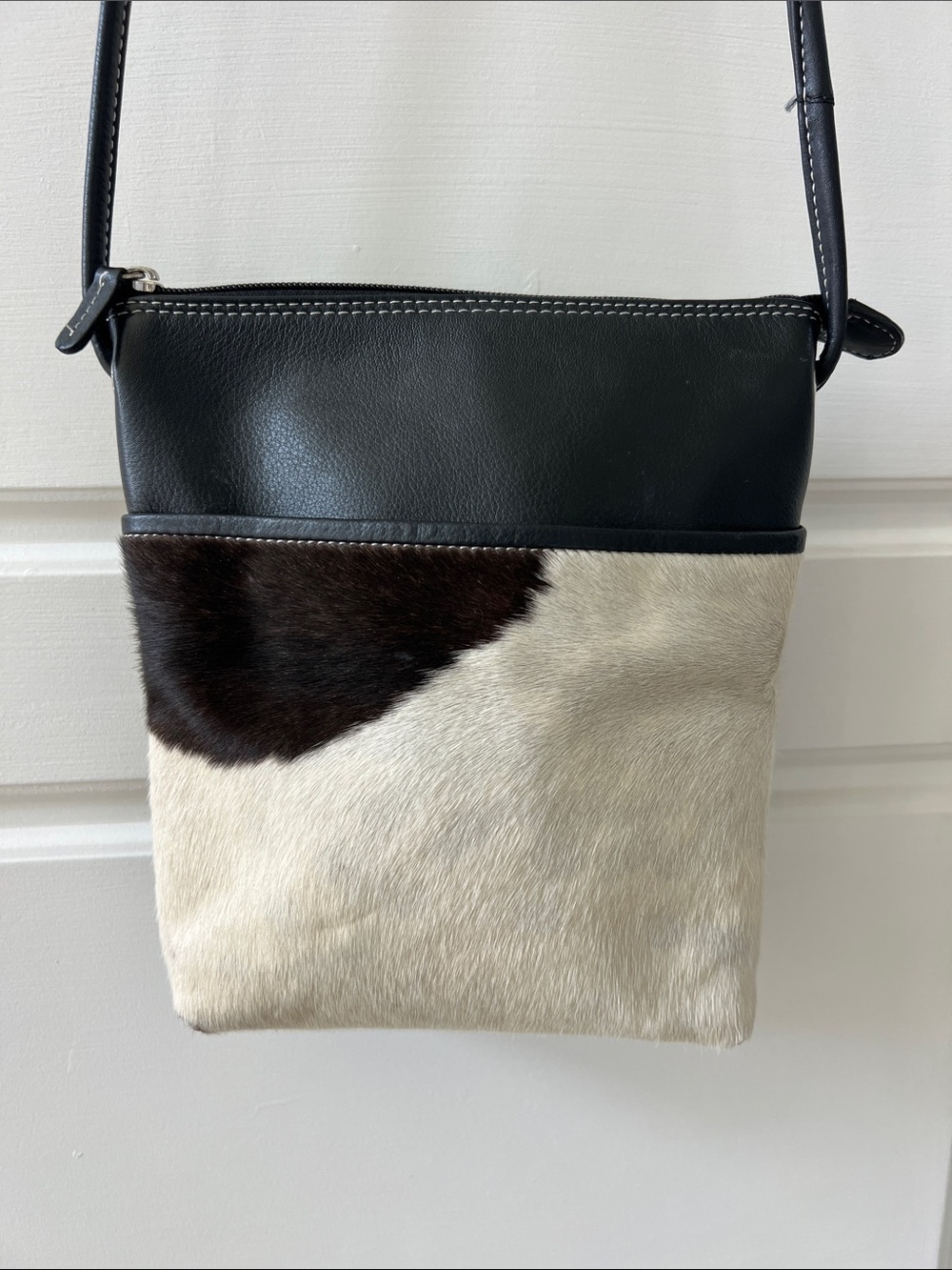 OVERLAND LEATHER/COWHIDE CROSSBODY BAG